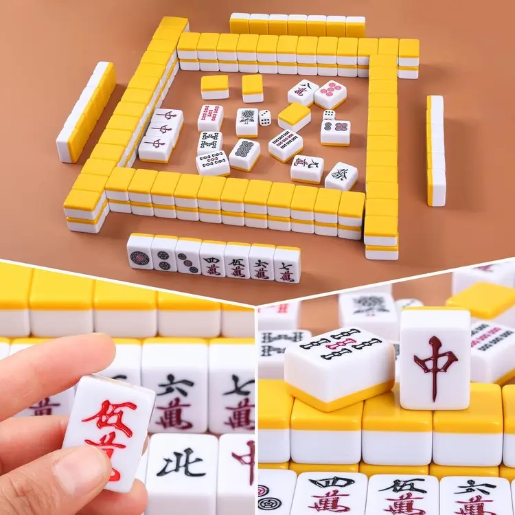 144 white and yellow japanese riichi mahjong set 750x750