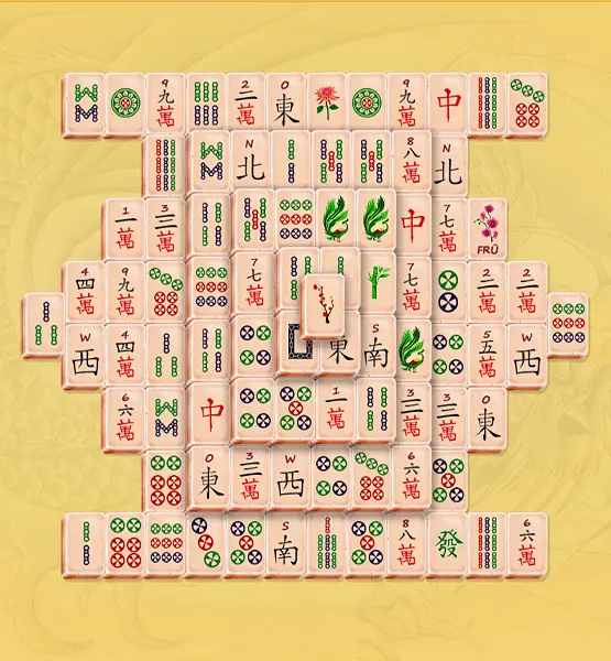 Mahjong board with various tile combination possibilities