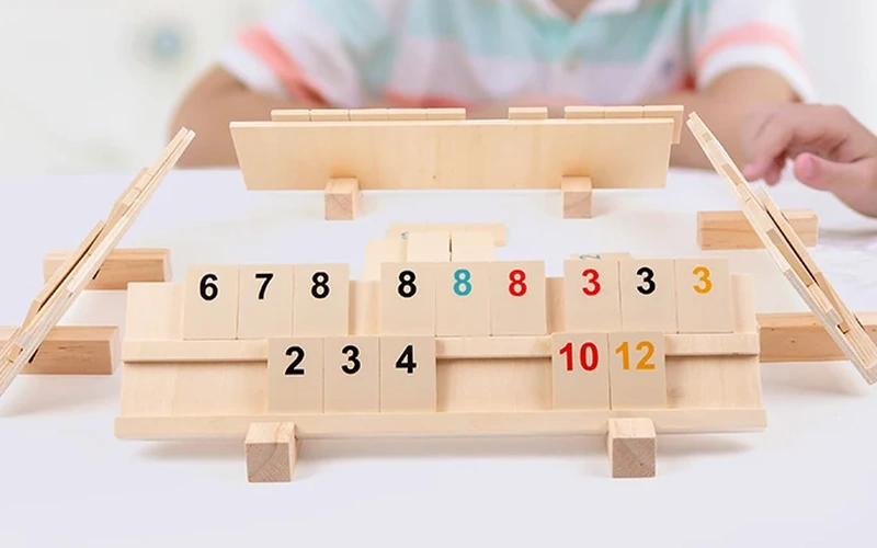 PortableWooden Mahjong Board Game